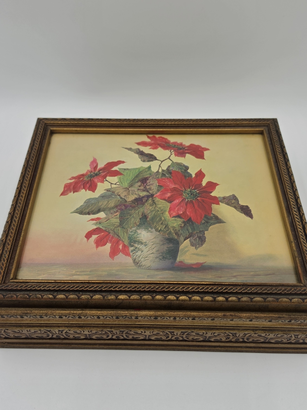 🌺 Vintage Max Streckenbach Floral Print on Wooden Box